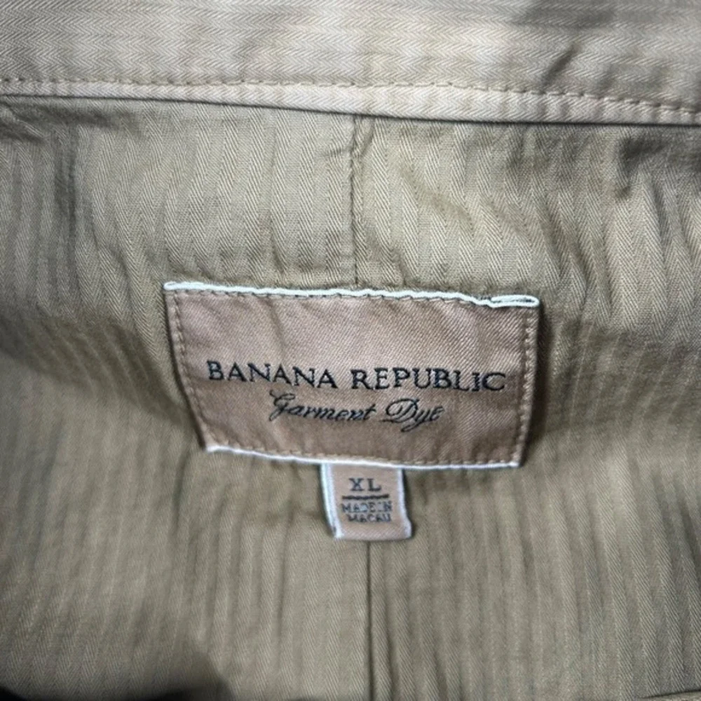 Banana Republic Jacket Mens XL Harrington Moto Mandarin Collar Canvas‎ Zip Dad
